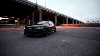 Black car bridge night lights - a black car free wallpaper for desktop