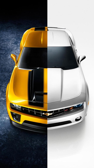 Yellow white car starry sky - americo makk free wallpaper for mobile