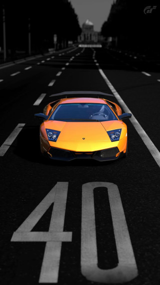 Yellow sports car night street 4 - a yellow sports car free wallpaper for mobile