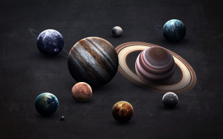 Solar system eight planets starry - solar free wallpaper