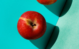 Apples blue surface bite shadow - a bite free wallpaper for desktop