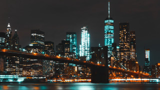 City skyline bridge night lights 6 - cityscape free wallpaper