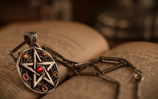 Pentagramil gothic 3d ocult muscled - an open book free wallpaper