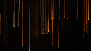 Dark clock fireflies light space - side and a clock free wallpaper