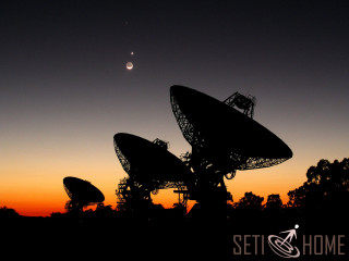 Satellite dishes sunset sky crescent - redshift free wallpaper for desktop