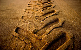 Tire track sand wave beach - macro art free wallpaper for desktop