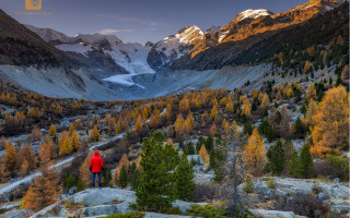 Mountain valley forest sunset waterfall - a valley free wallpaper