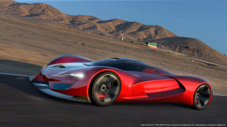 Red sports car desert mountains 8 - unreal engine free wallpaper for desktop