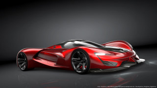 Red sports car dark room 103 - a white light free wallpaper for desktop