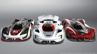 Racing cars gray background red - the front of the car free wallpaper