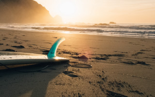 Beach sunset surfboard person cloud - the background and a person free wallpaper