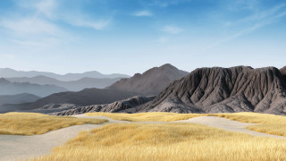 Mountain range grassy field blue 4 - unreal engine free wallpaper for desktop