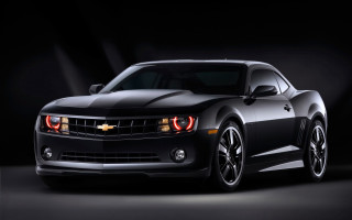 Black chevrolet camaro dark room - a spotlight free wallpaper for desktop