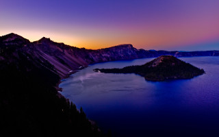 Lake mountains sunset purple blue - sky above free wallpaper