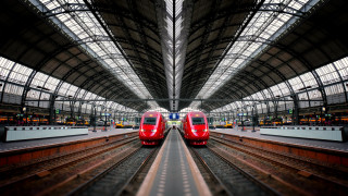 Train station skyline symmetry architecture - a train station free wallpaper