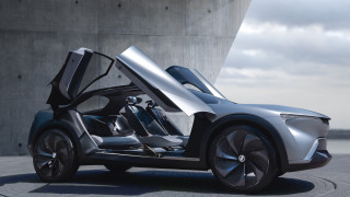 Futuristic car open doors concrete - a concrete surface free wallpaper