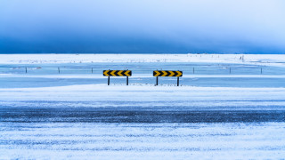 Yellow signs snowfield road sign - field next free wallpaper