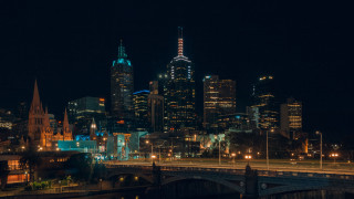 City skyline night bridge architecture - anson maddock free wallpaper