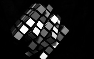 Cube black white illusionism ernorubik - angular free wallpaper