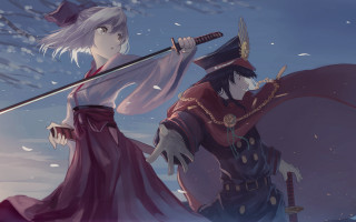 Snow costumed swordswomen neo romanticism - the snow free wallpaper for desktop