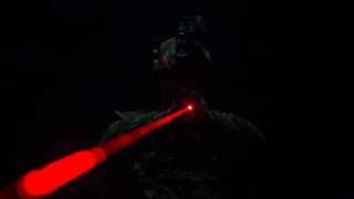Red laser camouflage silhouette hologram - len free wallpaper