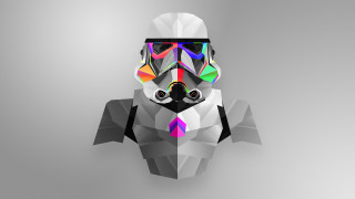 Dog helmet glasses holography lowpoly - a grey background free wallpaper