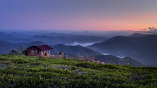 Small cabin grassy hill mountains 2 - a small cabin free wallpaper