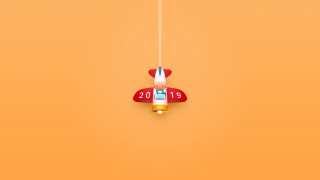 Toy airplane yellow background numbers - the bottom of the plane free wallpaper