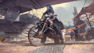 Motorcycle rider dirt road bridge - artstation hq free wallpaper