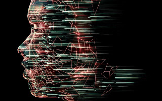 Cyberpunk face lines dots android - line and dots free wallpaper