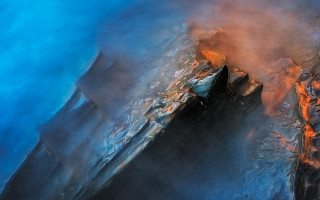 Boat fire cliff water abstract - fire free wallpaper for desktop