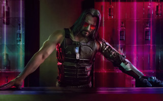 Futuristic man red glasses cyberpunk - cyberpunk free wallpaper