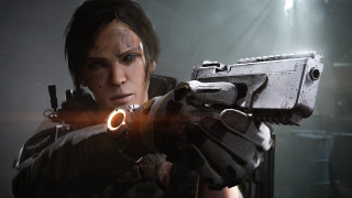 Woman holding gun flashlight dark - a flashlight free wallpaper for desktop