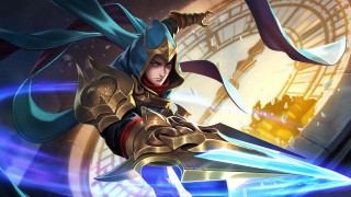 Golden woman sword blue light - a blue light free wallpaper for desktop