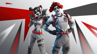 Clowns red white background black - dom qwek free wallpaper for desktop