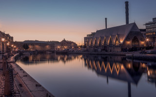 City river clocktower dusk cinematic - free ship wallpaper