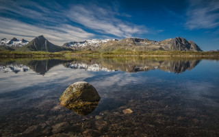 Rock water mountains clouds sky - arthur quartley free wallpaper