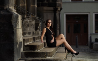 Gothic fashion stairs black dress - a set of stairs free wallpaper for desktop