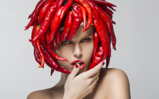 Red chili red hair lips - didier mouron free wallpaper