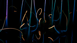 Blue yellow wires dark raytraced - wire free wallpaper