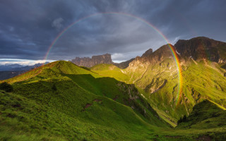 Scotland mountain rainbow nature landscape - over a mountain range free wallpaper for desktop