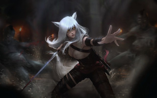 White hair sword dark forest - a dark forest free wallpaper