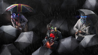 Rain umbrella group man child - umbrella free wallpaper