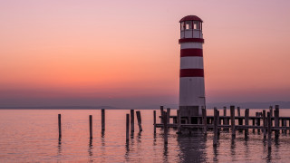 Lighthouse dock sunset water berndfasching - a light house free wallpaper