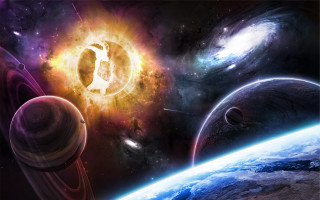 Space planet sun star milkyway - a star in the middle of the image free wallpaper