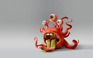 Red monster googly eyes open - zbrush free wallpaper