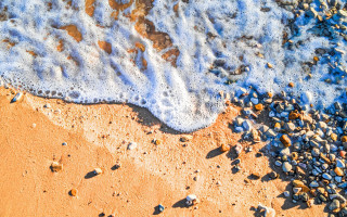 Beach wave rock sand shore - the sand and water free wallpaper