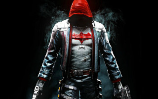 Red hoodie man guns rayonism - a red hoodie free wallpaper