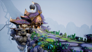 Futuristic building hill moon path - a futuristic building free wallpaper