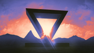 Large triangle structure mountains sunset - liam brazier free wallpaper